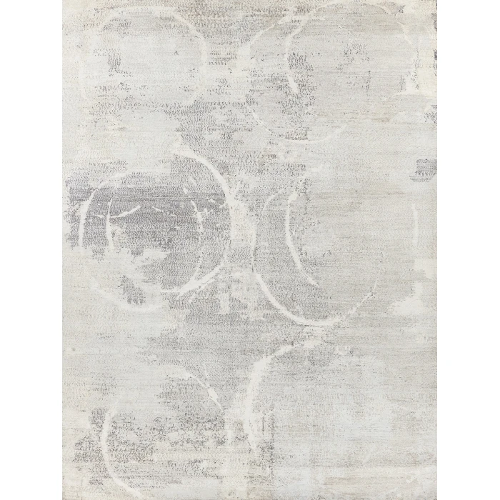 Exquisite Rugs Fine Pure Silk Gray/Ivory 42236X9 6ft.X9ft. Rect. Rug
