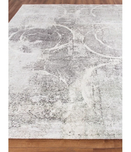 Exquisite Rugs Fine Pure Silk Gray/Ivory 42236X9 6ft.X9ft. Rect. Rug
