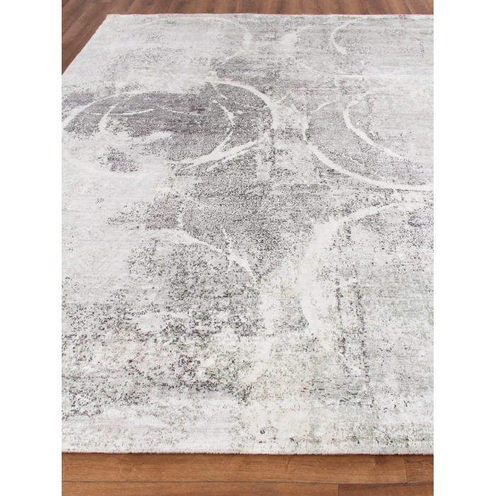Exquisite Rugs Fine Pure Silk Gray/Ivory 42236X9 6ft.X9ft. Rect. Rug