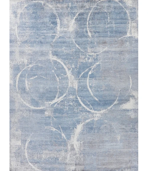 Exquisite Rugs Fine Pure Silk Blue/Gray/Ivory 422512X15 12ft.X15ft. Rect. Rug