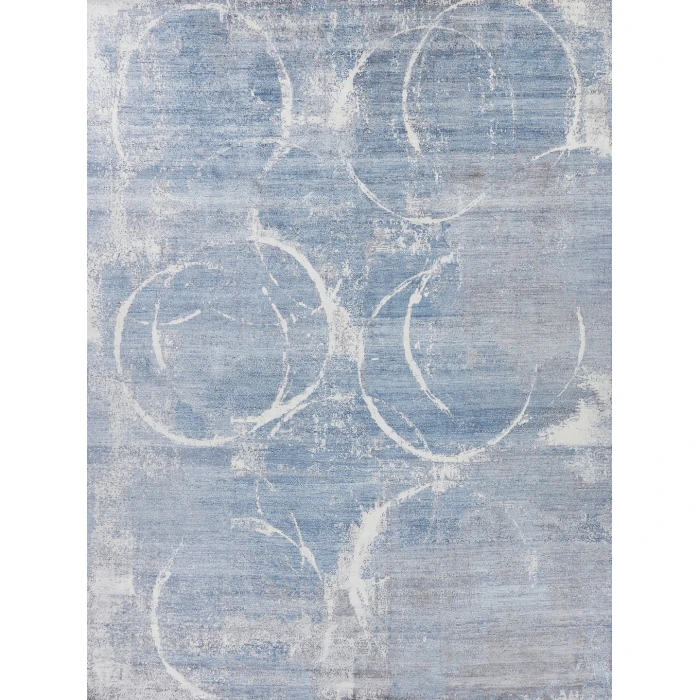 Exquisite Rugs Fine Pure Silk Blue/Gray/Ivory 42258X10 8ft.X10ft. Rect. Rug