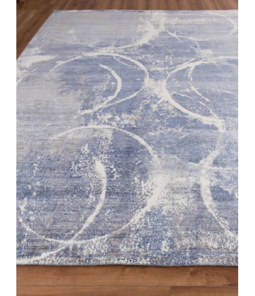 Exquisite Rugs Fine Pure Silk Blue/Gray/Ivory 422512X15 12ft.X15ft. Rect. Rug