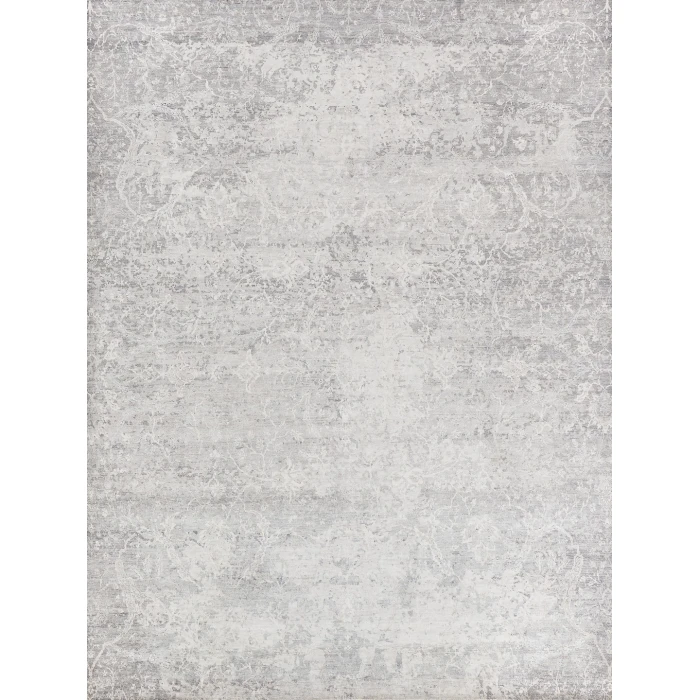 Exquisite Rugs Fine Pure Silk Gray/Ivory 42288X10 8ft.X10ft. Rect. Rug
