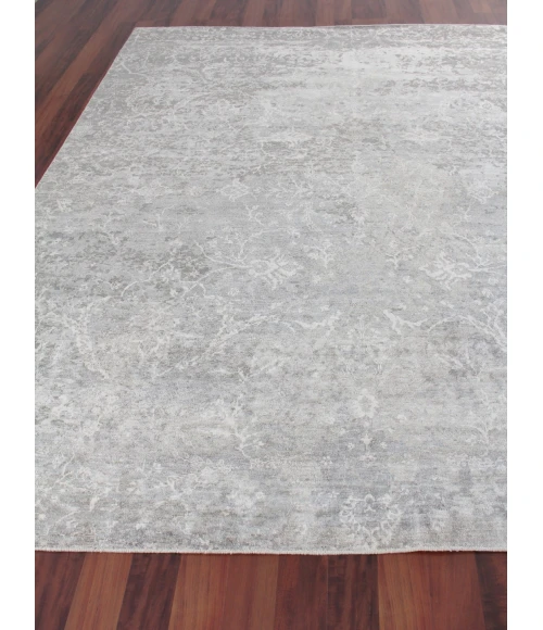 Exquisite Rugs Fine Pure Silk Gray/Ivory 42288X10 8ft.X10ft. Rect. Rug
