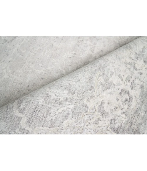 Exquisite Rugs Fine Pure Silk Gray/Ivory 42288X10 8ft.X10ft. Rect. Rug