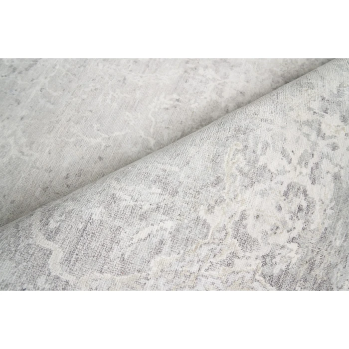 Exquisite Rugs Fine Pure Silk Gray/Ivory 42288X10 8ft.X10ft. Rect. Rug