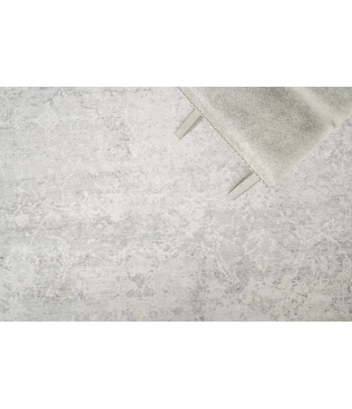 Exquisite Rugs Fine Pure Silk Gray/Ivory 42288X10 8ft.X10ft. Rect. Rug
