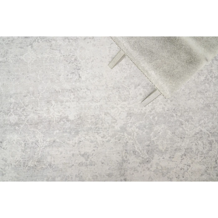 Exquisite Rugs Fine Pure Silk Gray/Ivory 42288X10 8ft.X10ft. Rect. Rug