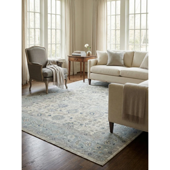 Exquisite Rugs Harper Ivory/Light Blue 42311X16 1ft.X1ft.6in. Rect. Rug