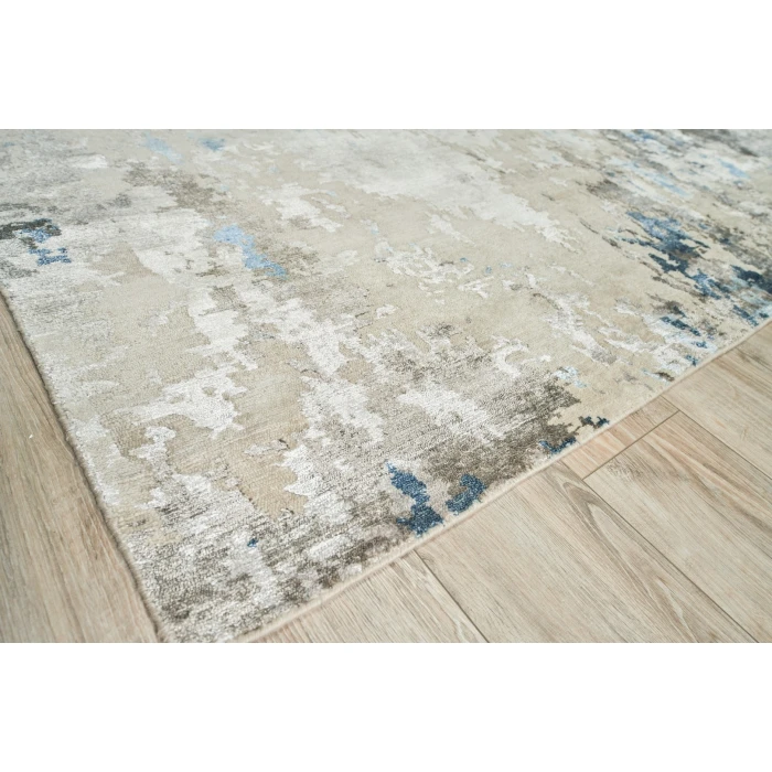 Exquisite Rugs Cosmo Silver/Blue/Ivory 43431X16 1ft.X1ft.6in. Rect. Rug