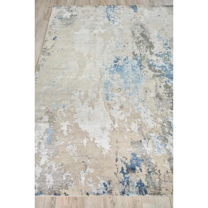 Exquisite Rugs Cosmo Silver/Blue/Ivory 43431X16 1ft.X1ft.6in. Rect. Rug