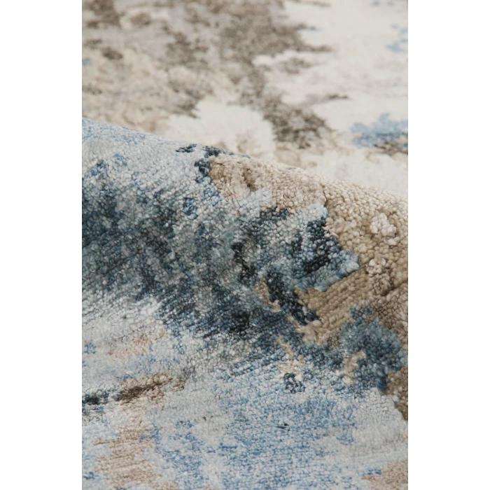 Exquisite Rugs Cosmo Silver/Blue/Ivory 43431X16 1ft.X1ft.6in. Rect. Rug