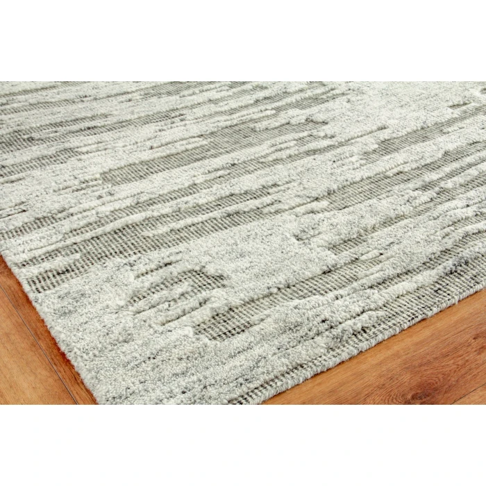 Exquisite Rugs Calibre Silver/Charcoal 44611X16 1ft.X1ft.6in. Rect. Rug