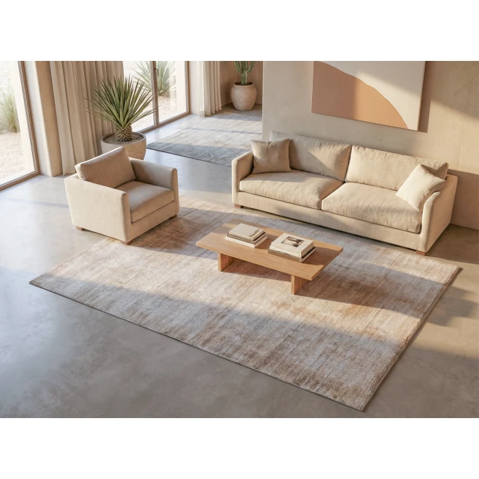 Exquisite Rugs Stone Wash Gazni Terracota/Silver 49731X16 1ft.X1ft.6in. Rect. Rug