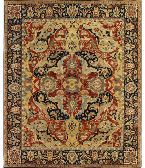 Exquisite Rugs Antique Weave Serapi Rust/Navy/Gold 50246X9 6ft.X9ft. Rect. Rug