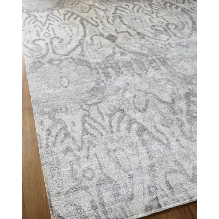 Exquisite Rugs Antique'd Silk Ivory/Silver 50666X9 6ft.X9ft. Rect. Rug