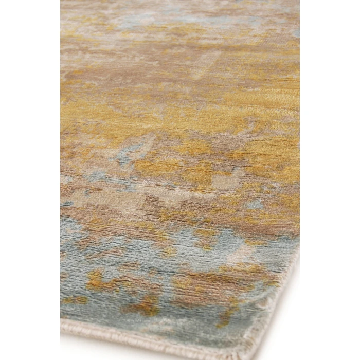 Exquisite Rugs Carrera Blue/Gold 50731X16 1ft.X1ft.6in. Rect. Rug