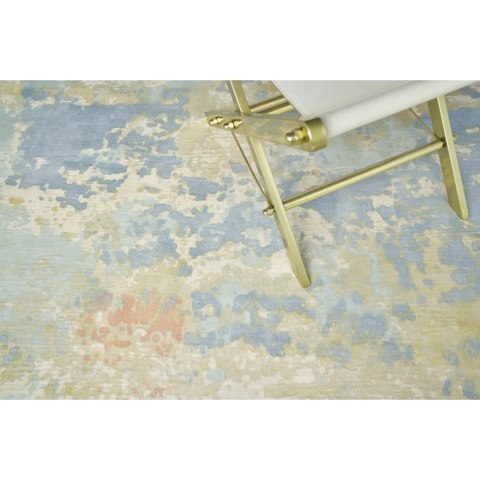 Exquisite Rugs Carrera Blue/Gold 50731X16 1ft.X1ft.6in. Rect. Rug