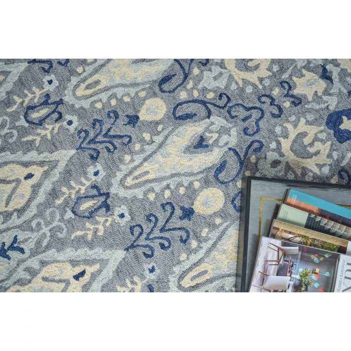 Exquisite Rugs Sarasota Gray/Light Blue 52528X10 8ft.X10ft. Rect. Rug