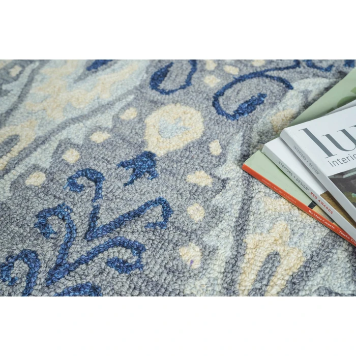 Exquisite Rugs Sarasota Gray/Light Blue 52528X10 8ft.X10ft. Rect. Rug