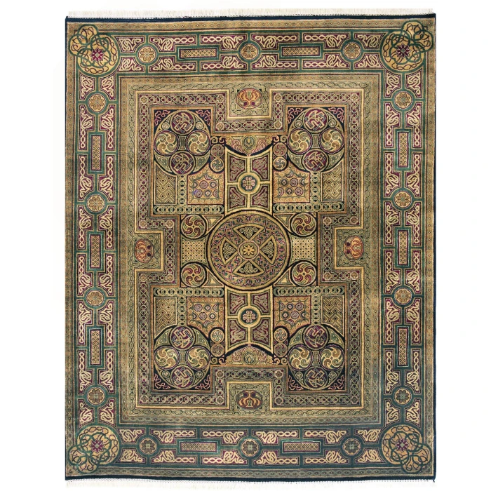 Exquisite Rugs Agra Green 545810X10 ROUND 10ft.X10ft. ROUND Round Rug