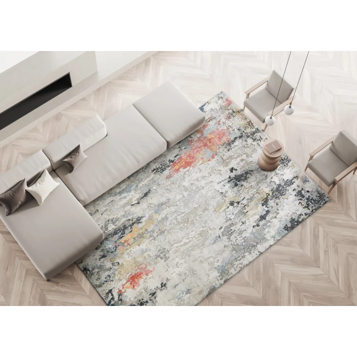 Exquisite Rugs Floor Art Silver/Gray/Coffee 54991X16 1ft.X1ft.6in. Rect. Rug