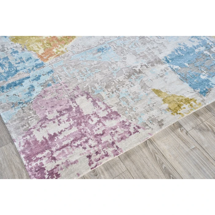 Exquisite Rugs Floor Art Ivory/Blue/Gold/Lavender 55018X10 8ft.X10ft. Rect. Rug