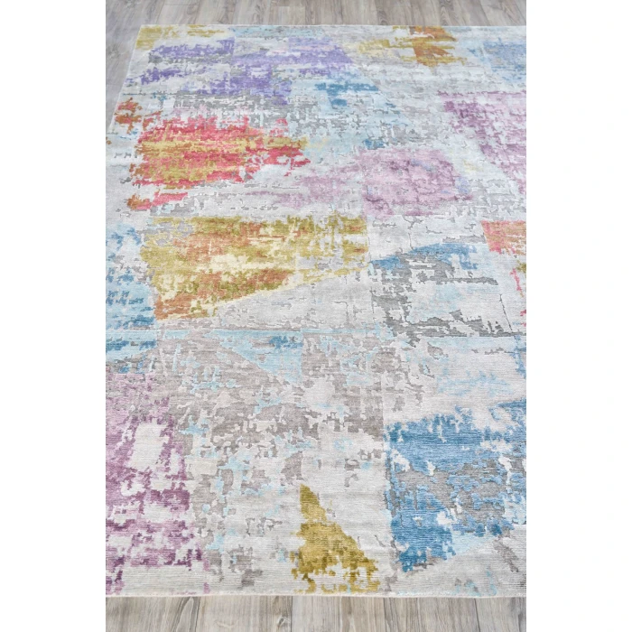Exquisite Rugs Floor Art Ivory/Blue/Gold/Lavender 55018X10 8ft.X10ft. Rect. Rug