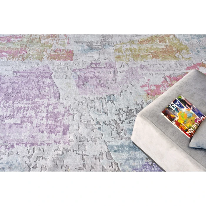 Exquisite Rugs Floor Art Ivory/Blue/Gold/Lavender 55018X10 8ft.X10ft. Rect. Rug