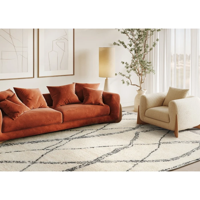 Exquisite Rugs Tahoe Ivory/Black 55601X16 1ft.X1ft.6in. Rect. Rug