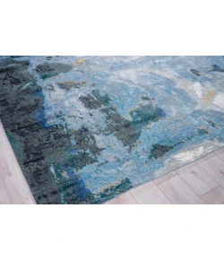 Exquisite Rugs Cosmo Blue/Silver/Dark Gray 57061X16 1ft.X1ft.6in. Rect. Rug