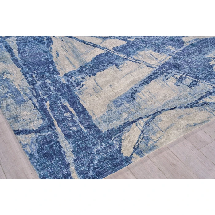 Exquisite Rugs Floor Art Ivory/Dark Blue 57091X16 1ft.X1ft.6in. Rect. Rug