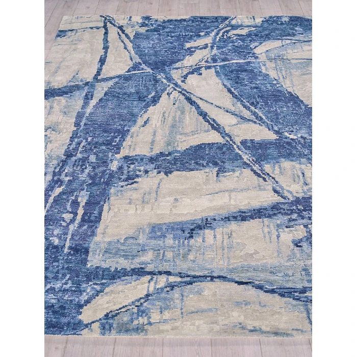 Exquisite Rugs Floor Art Ivory/Dark Blue 57091X16 1ft.X1ft.6in. Rect. Rug