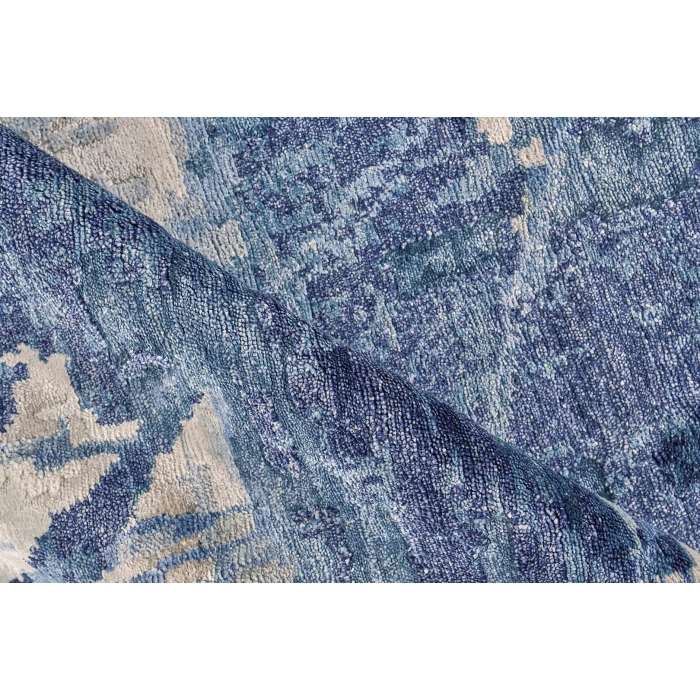 Exquisite Rugs Floor Art Ivory/Dark Blue 57091X16 1ft.X1ft.6in. Rect. Rug