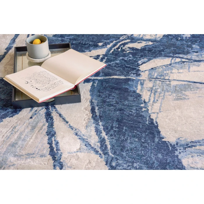 Exquisite Rugs Floor Art Ivory/Dark Blue 57091X16 1ft.X1ft.6in. Rect. Rug