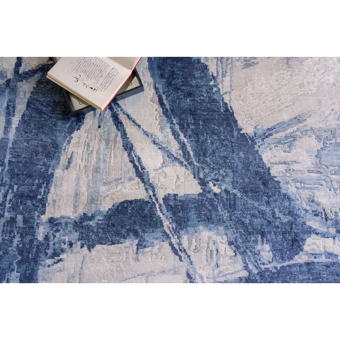 Exquisite Rugs Floor Art Ivory/Dark Blue 57091X16 1ft.X1ft.6in. Rect. Rug