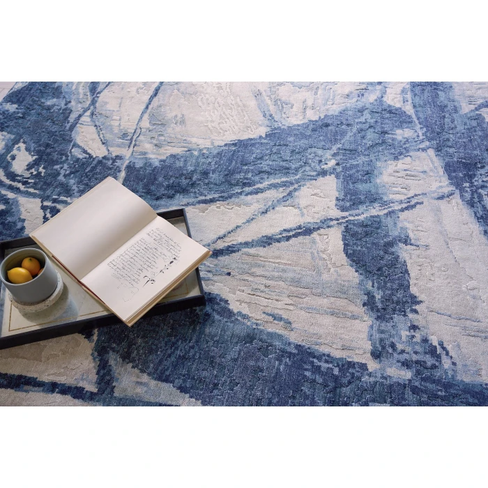 Exquisite Rugs Floor Art Ivory/Dark Blue 57091X16 1ft.X1ft.6in. Rect. Rug