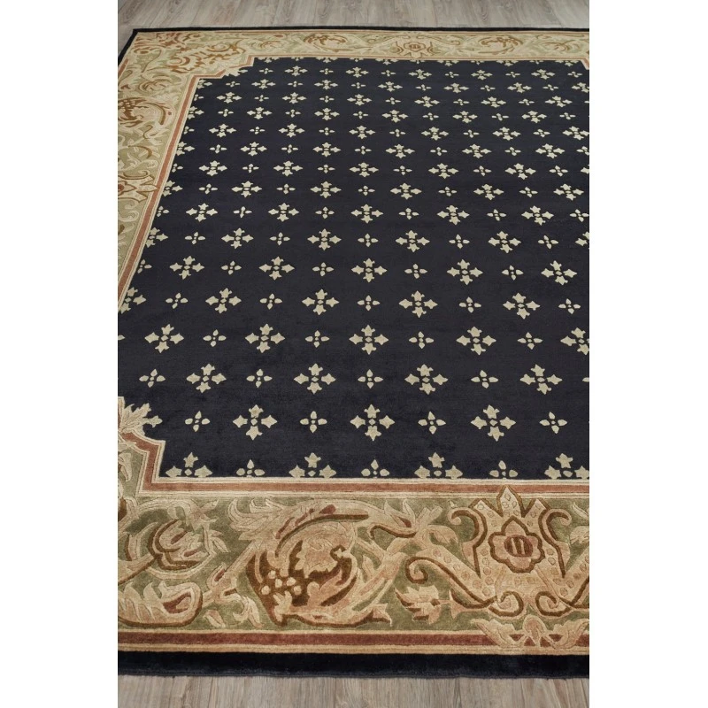 Exquisite Rugs Contemporary Black/Green 57959X10 9ft.X10ft. Rect. Rug