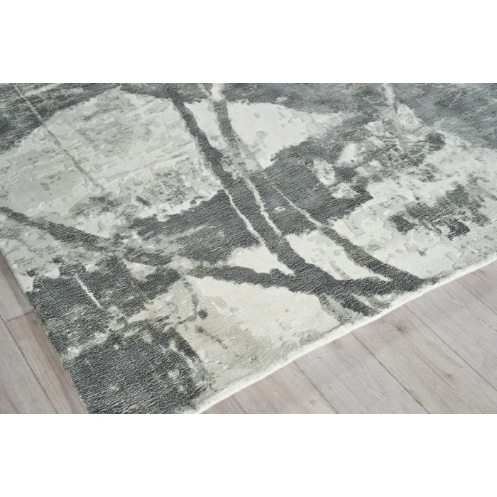 Exquisite Rugs Gianni Dark Gray/Silver 62431X16 1ft.X1ft.6in. Rect. Rug