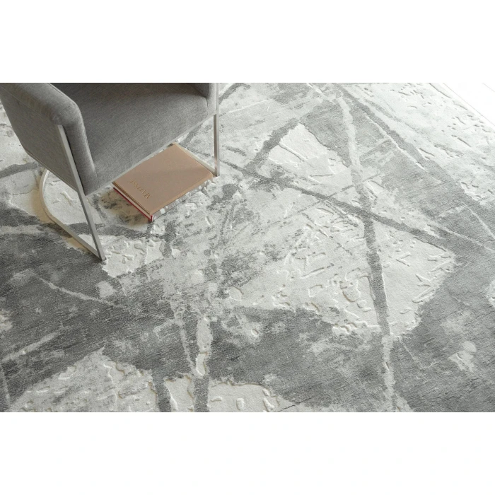 Exquisite Rugs Gianni Dark Gray/Silver 62431X16 1ft.X1ft.6in. Rect. Rug