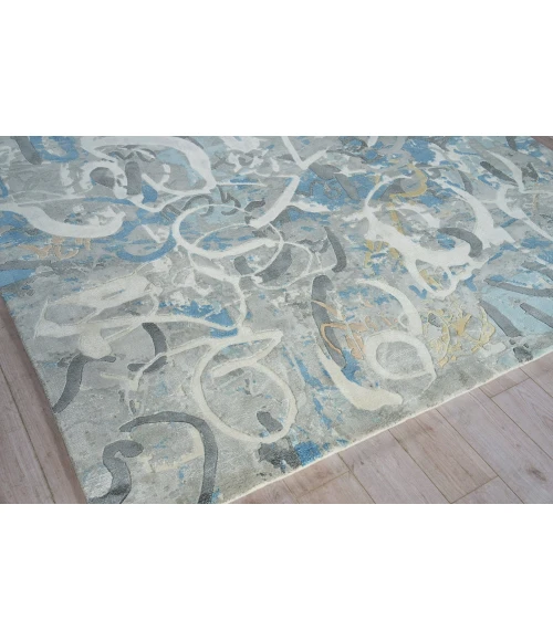 Exquisite Rugs Gianni Blues/Silver/Ivory 624610X14 10ft.X14ft. Rect. Rug