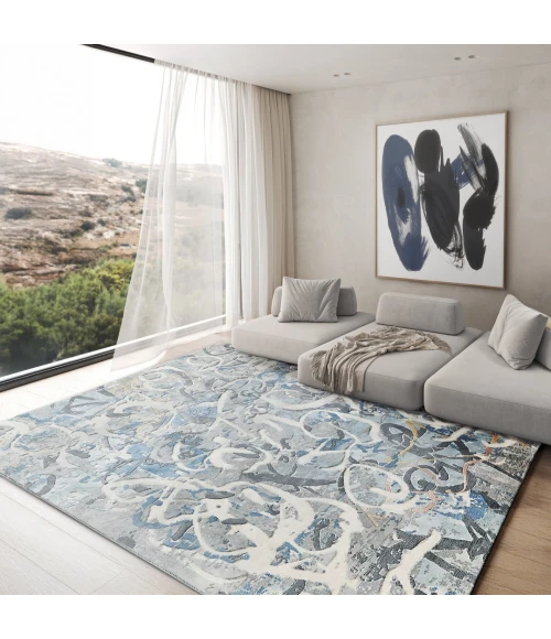Exquisite Rugs Gianni Blues/Silver/Ivory 624610X14 10ft.X14ft. Rect. Rug