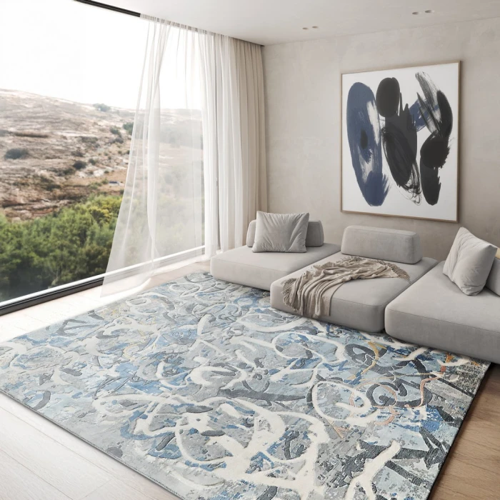 Exquisite Rugs Gianni Blues/Silver/Ivory 624610X14 10ft.X14ft. Rect. Rug