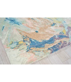 Exquisite Rugs Floor Art Ivory/Gold/Blue 63151X16 1ft.X1ft.6in. Rect. Rug