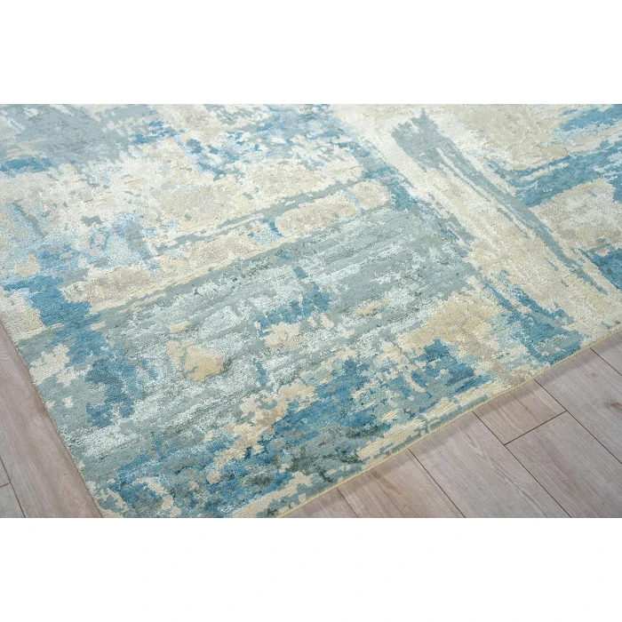 Exquisite Rugs Luxury Laureno Ivory/Light Blue 63161X16 1ft.X1ft.6in. Rect. Rug