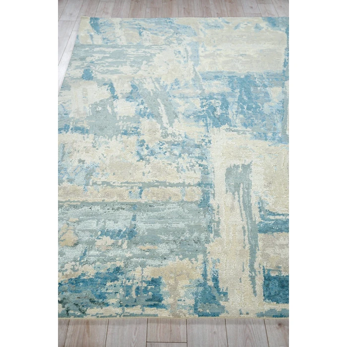 Exquisite Rugs Luxury Laureno Ivory/Light Blue 63161X16 1ft.X1ft.6in. Rect. Rug