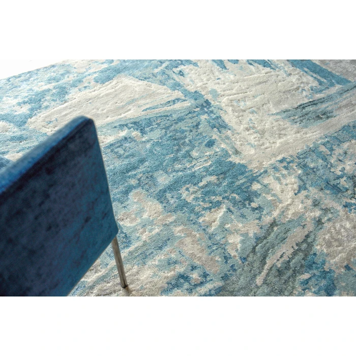 Exquisite Rugs Luxury Laureno Ivory/Light Blue 63161X16 1ft.X1ft.6in. Rect. Rug
