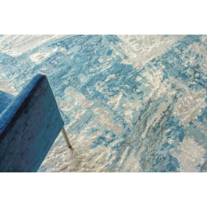 Exquisite Rugs Luxury Laureno Ivory/Light Blue 63161X16 1ft.X1ft.6in. Rect. Rug
