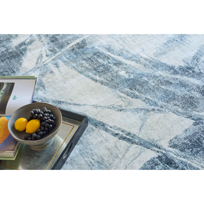 Exquisite Rugs Kyoto Silver/Blue 63338X10 8ft.X10ft. Rect. Rug