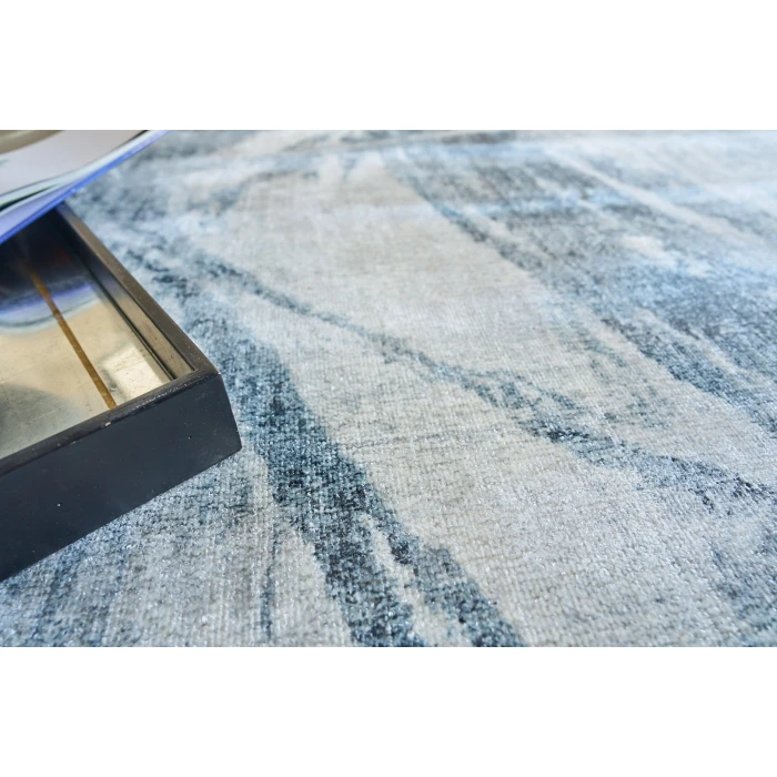 Exquisite Rugs Kyoto Silver/Blue 63338X10 8ft.X10ft. Rect. Rug